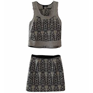 The Kooples Mini Kirt Tank Top Embroidered Set S